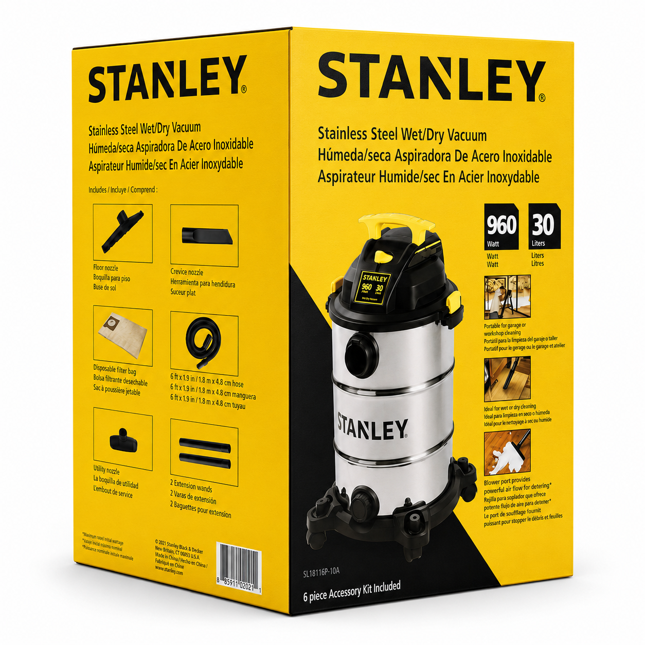 Aspiradora Profesional Stanley 30LT Polvo & Agua SL19117