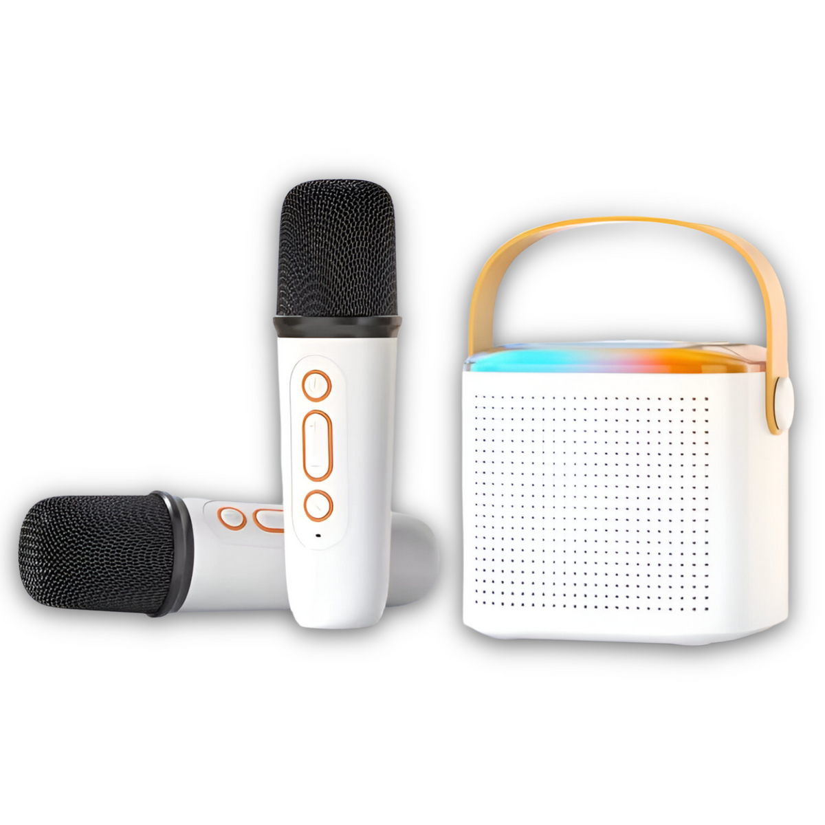 Karaoke RGB para niños con Micrófonos Inalámbricos y Efectos