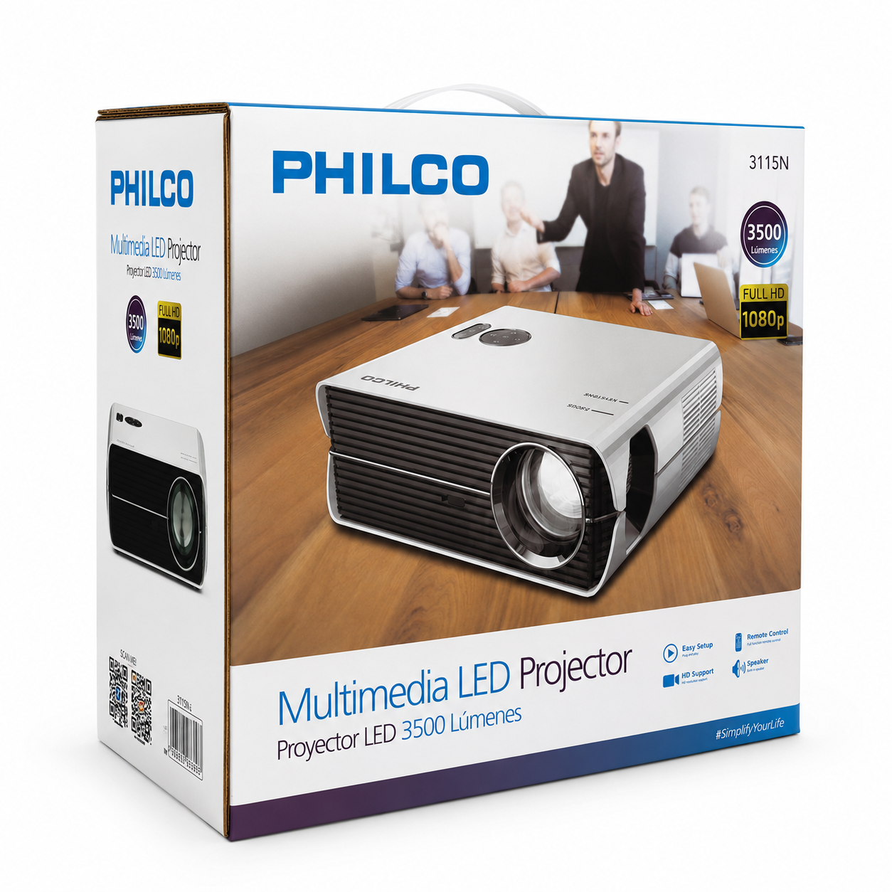 Proyector Full HD 1920*1080p 3500 Lumenes LED con HDMI / USB