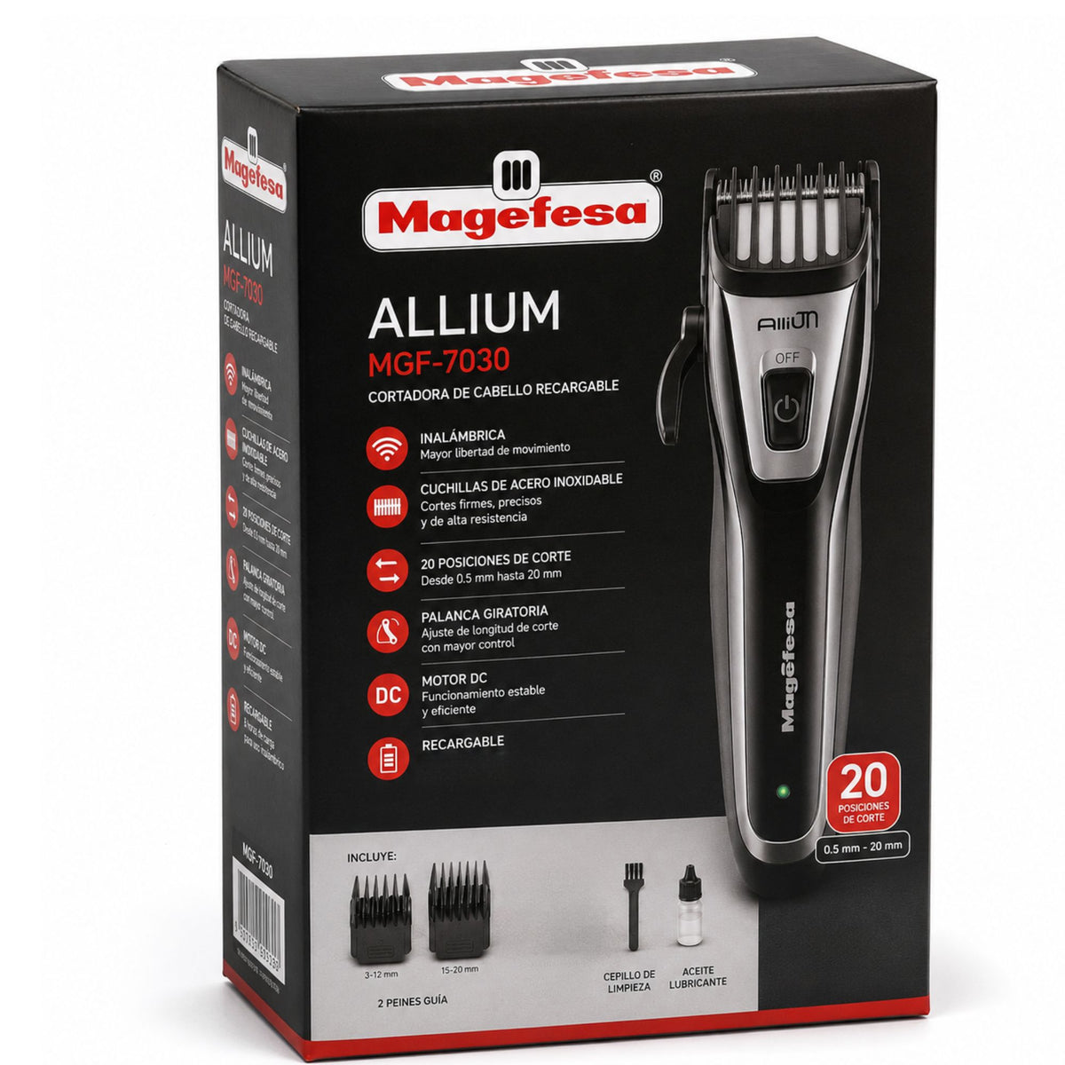 Cortadora de Cabello Magefesa Recargable Clipper Inoxidable