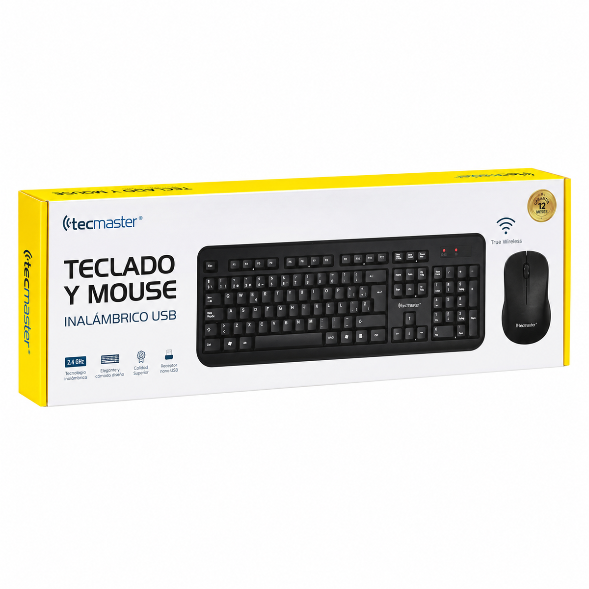 Kit Mouse y Teclado Inalambrico Tecmaster Black 3753