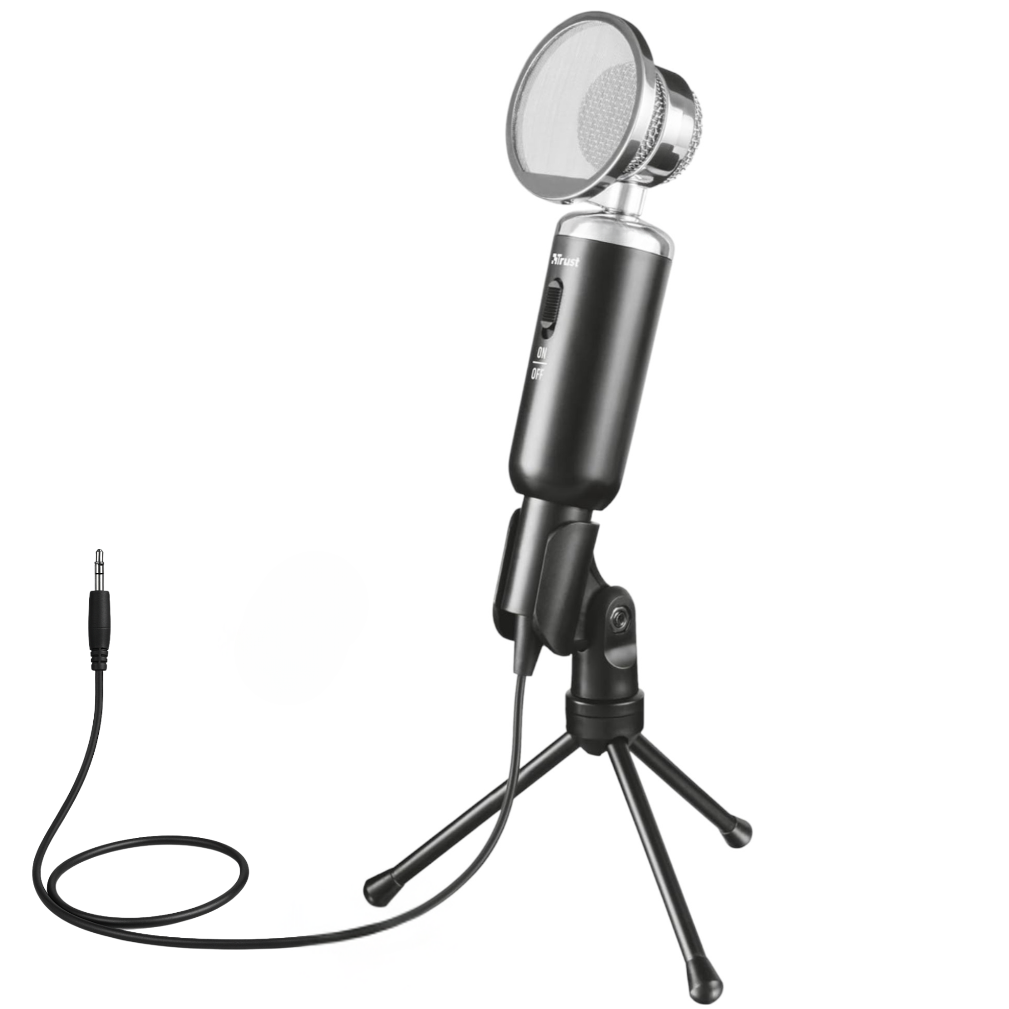 Microfono de Escritorio Trust Madell Jack 3.5mm con Filtro POP