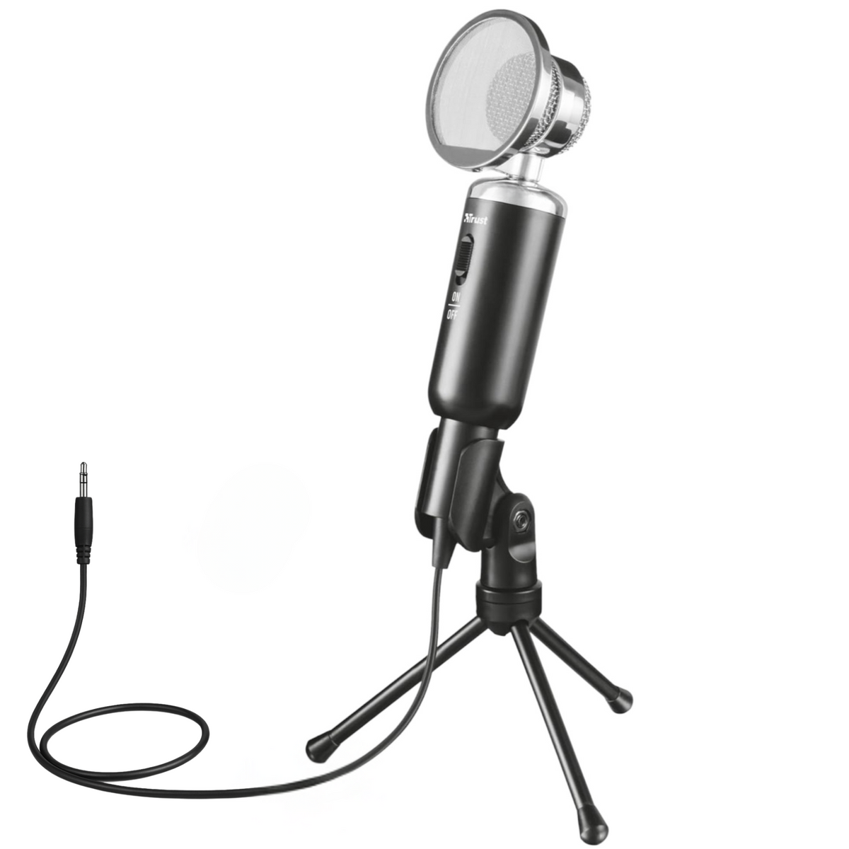 Microfono de Escritorio Trust Madell Jack 3.5mm con Filtro POP