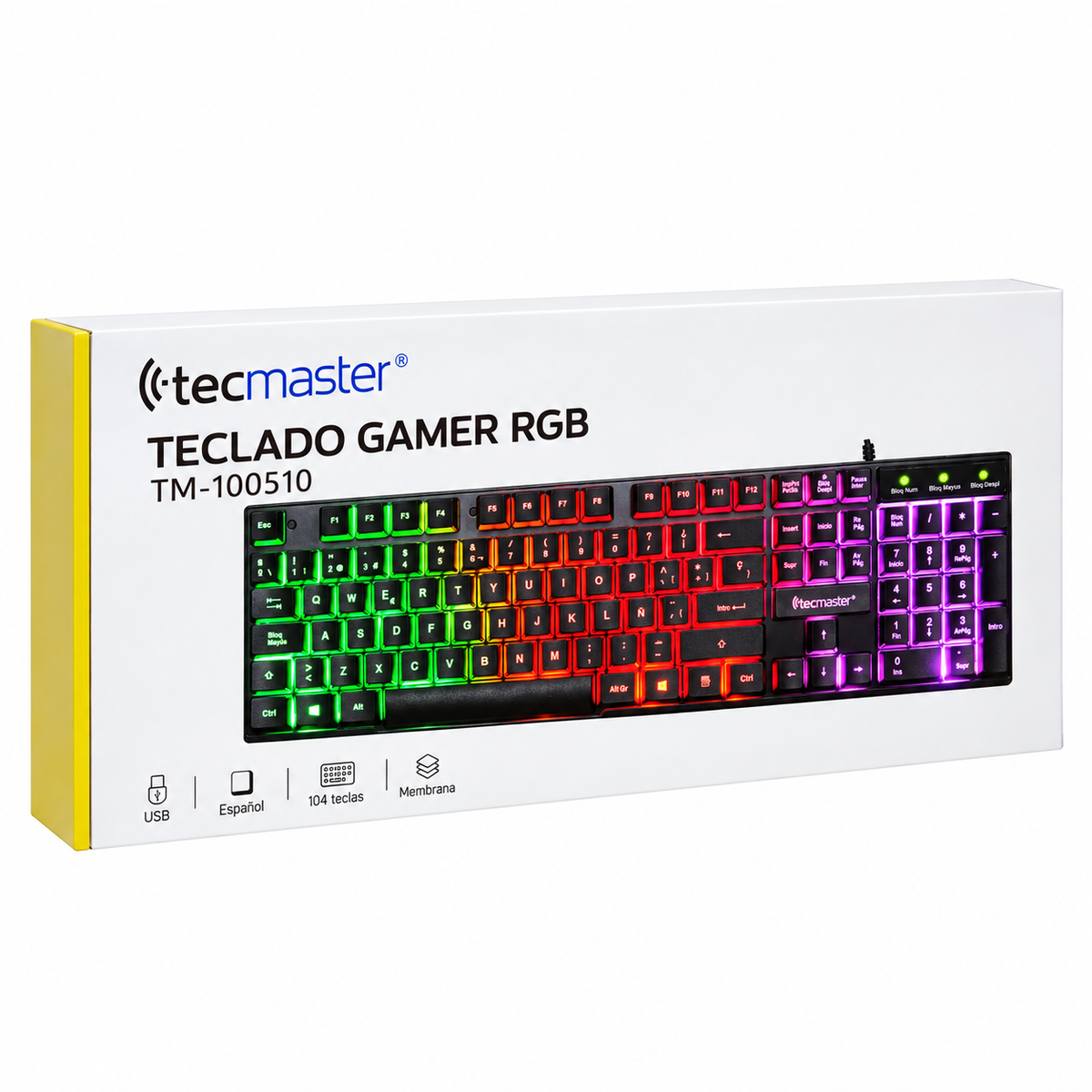 Teclado Gamer con Retro Iluminación RGB Tecmaster TM-100510