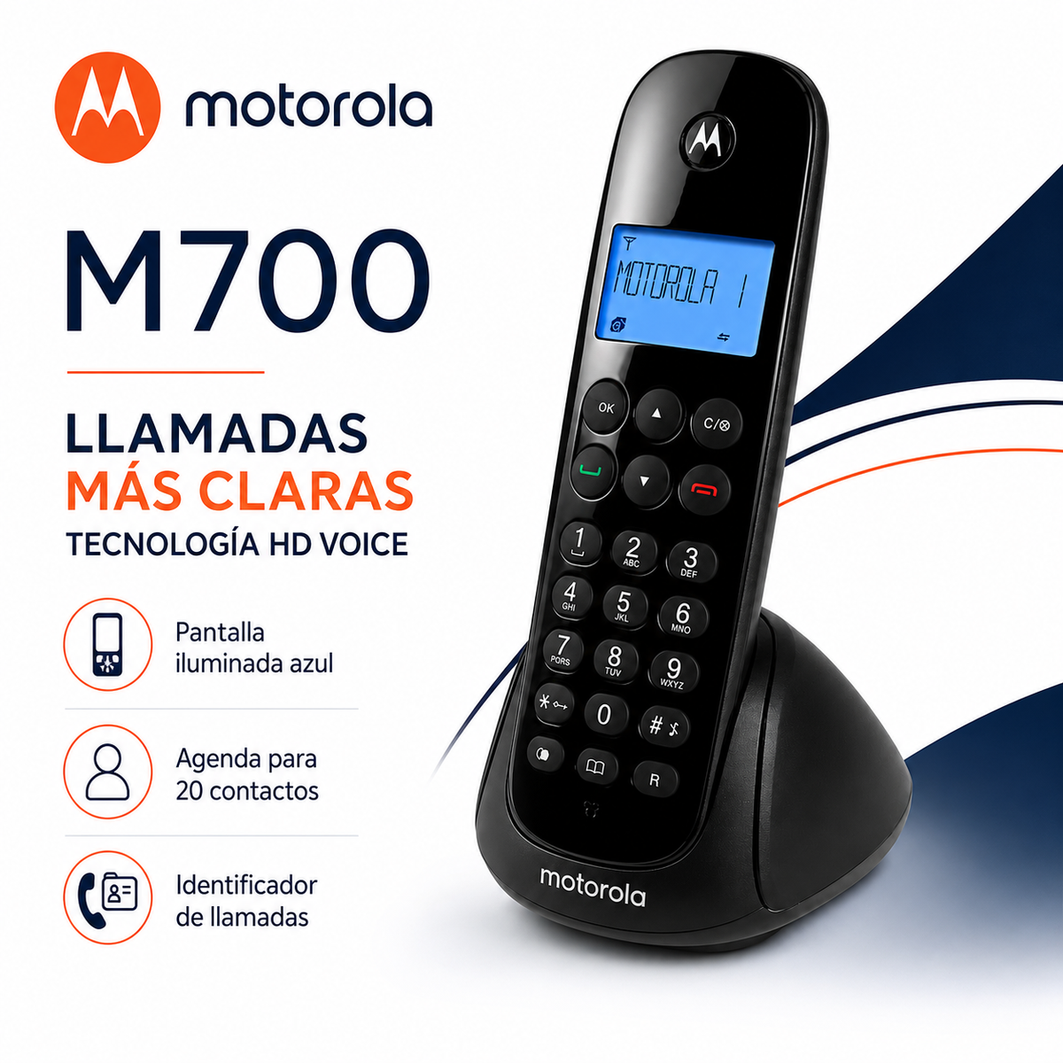 Telefono Inalambrico Motorola M700 Señal HD Profesional