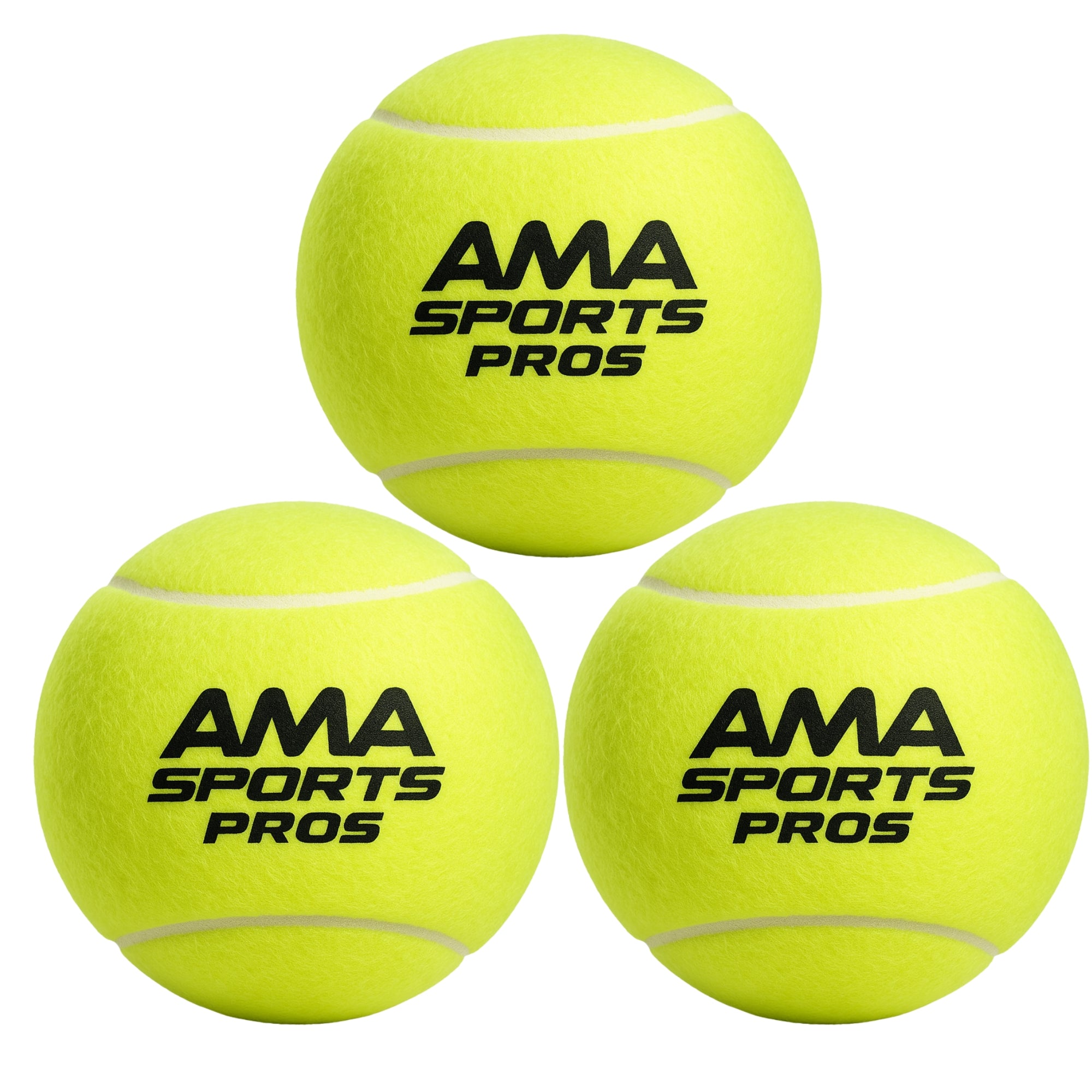 Pack de 3 Pelotas de Padel AmaSport PROS All Court Tour Edition Pressurized