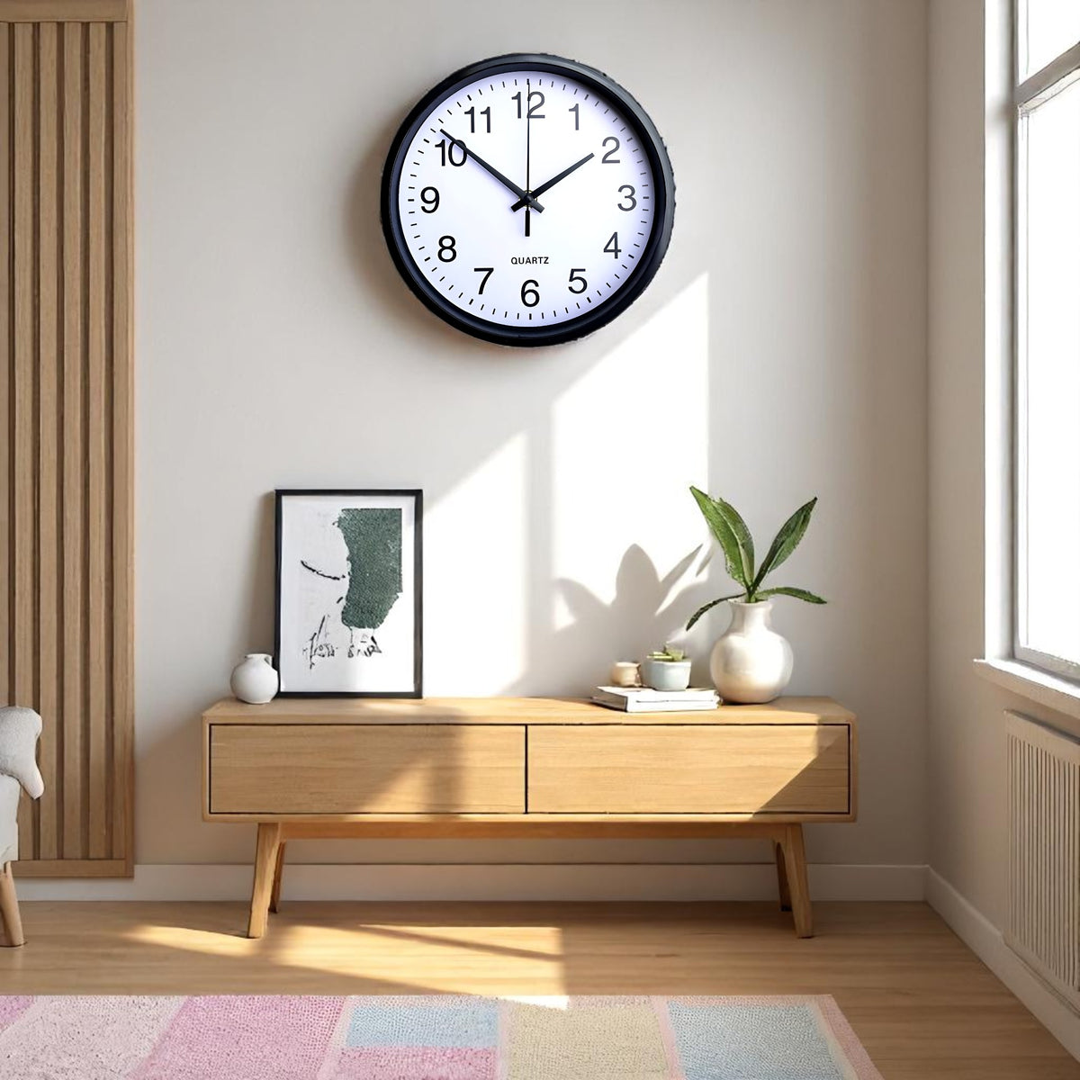 Reloj de Pared Análogo XXL Circular 40x40 con Números XL