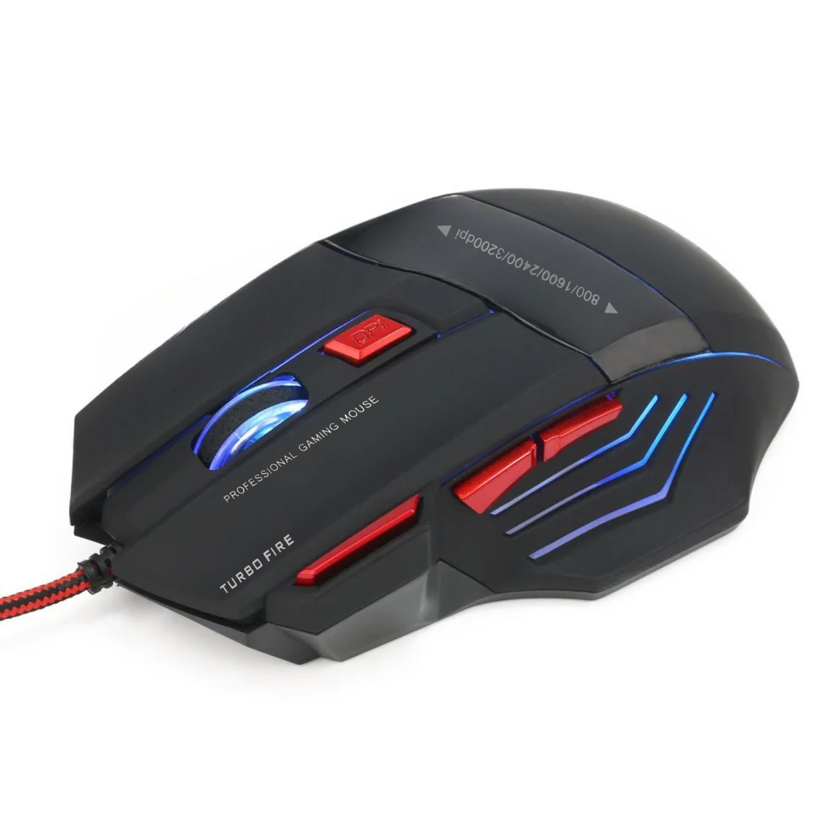 Mouse Gamer 7 Botones 3200 DPI + Turbo Fire Reptilex Rx0006