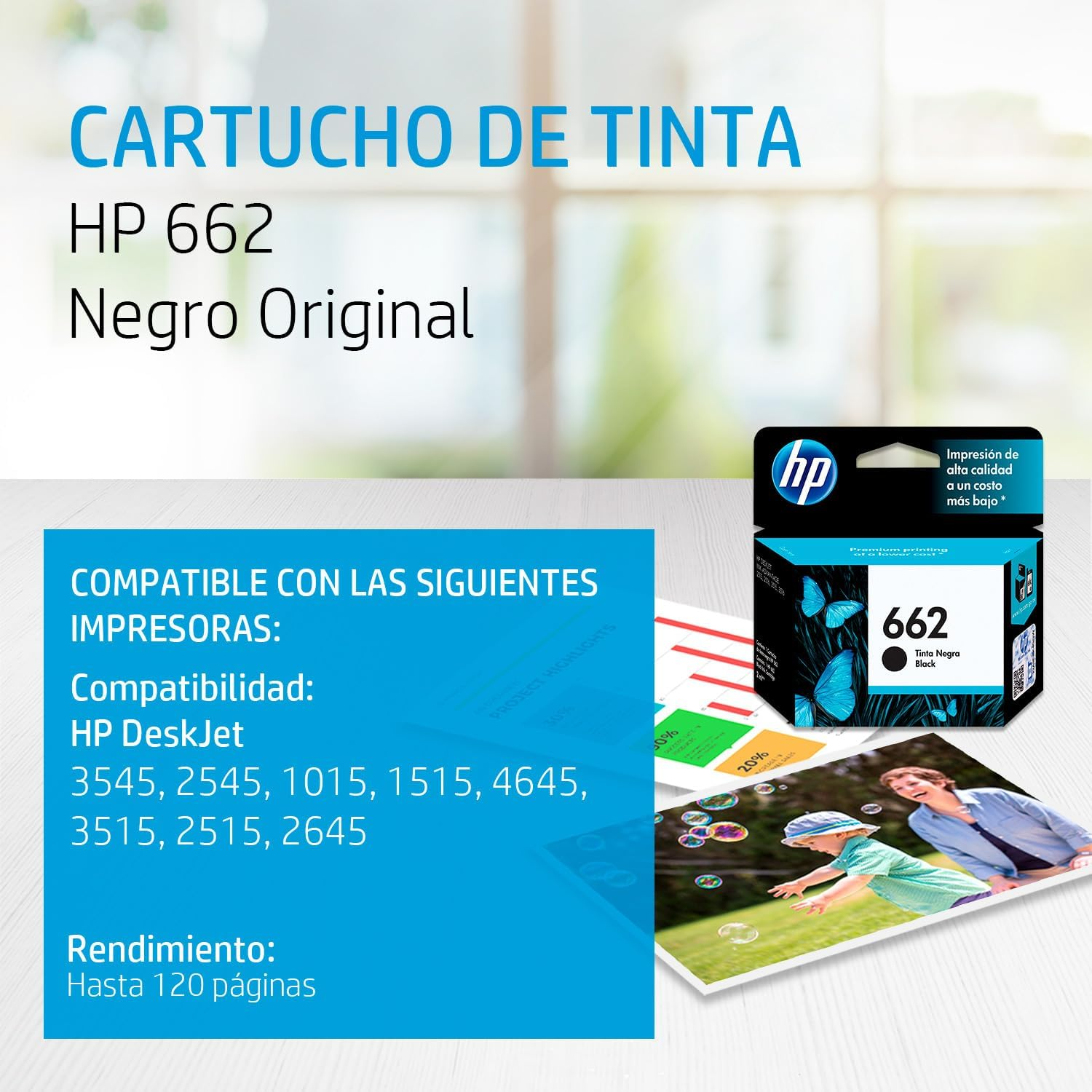 Tinta HP 662 Negra Cartridge Original CZ103AL Black 2ML