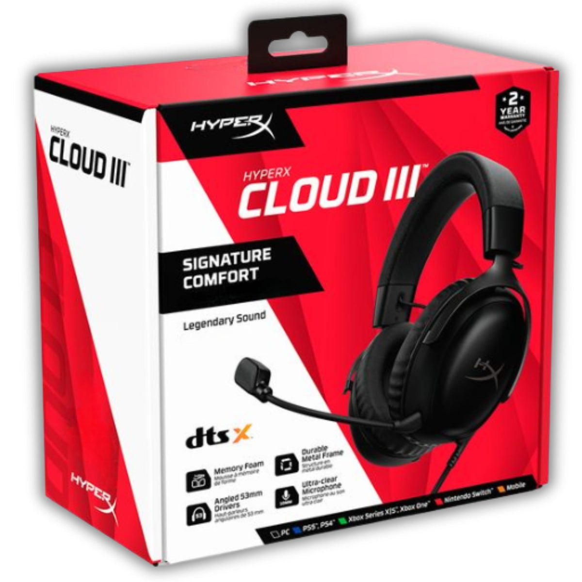 Audífonos HyperX Cloud III USB Comfort Multiplataforma Black