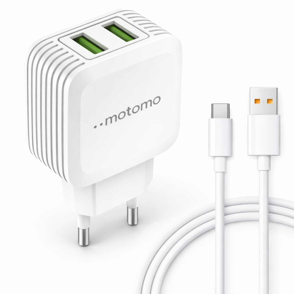 Cargador Motomo Dual USB 12W con Cable Tipo C de 1m SEC
