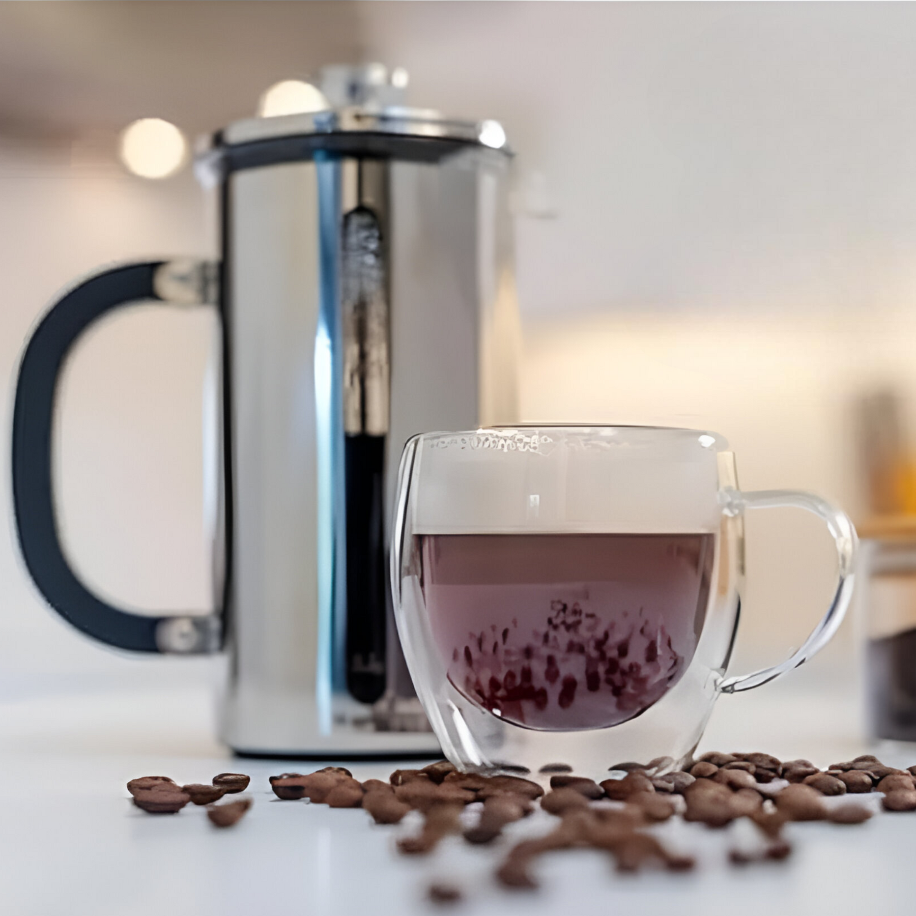 Cafetera Francesa Premium de Acero Inoxidable Cuiscent 1LT