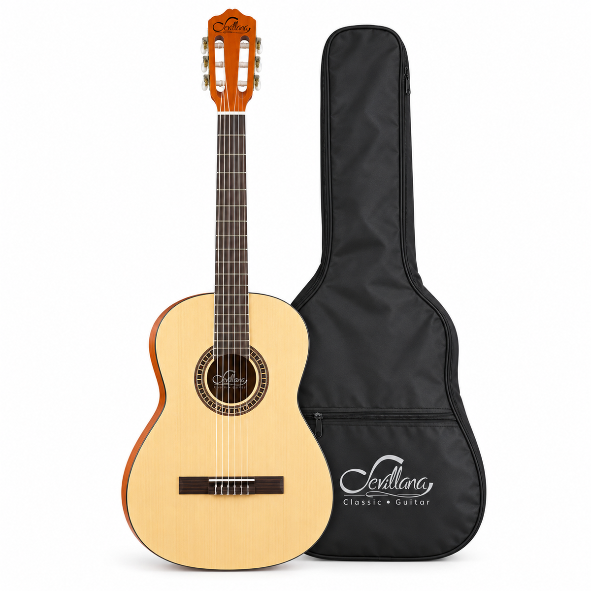 Guitarra Electroacústica Sevillana 39” Ultra Delgada Con Alma Ajustable y Funda