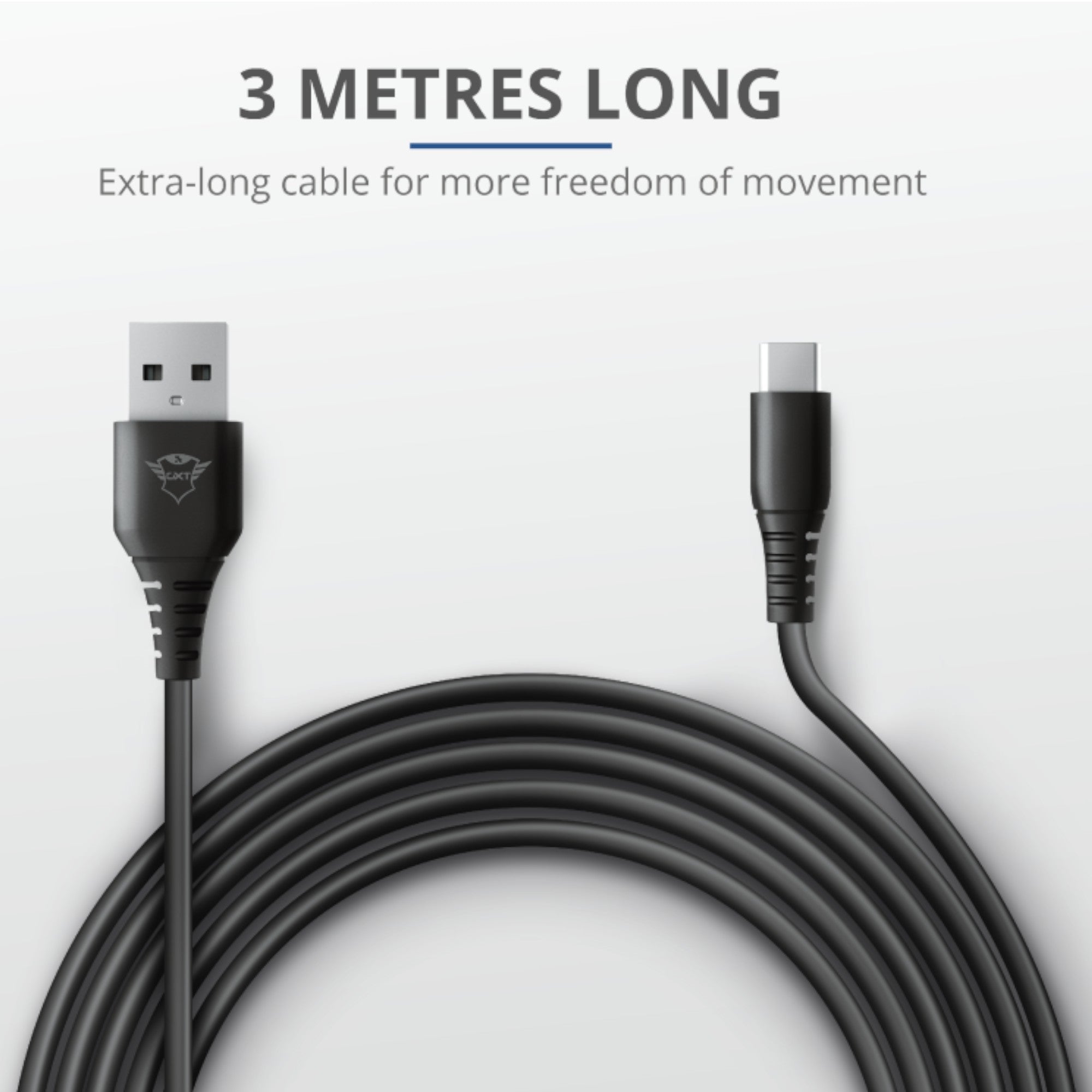 Cable De Datos Trust Type-C a USB para PS5 Carga Rápida 3M