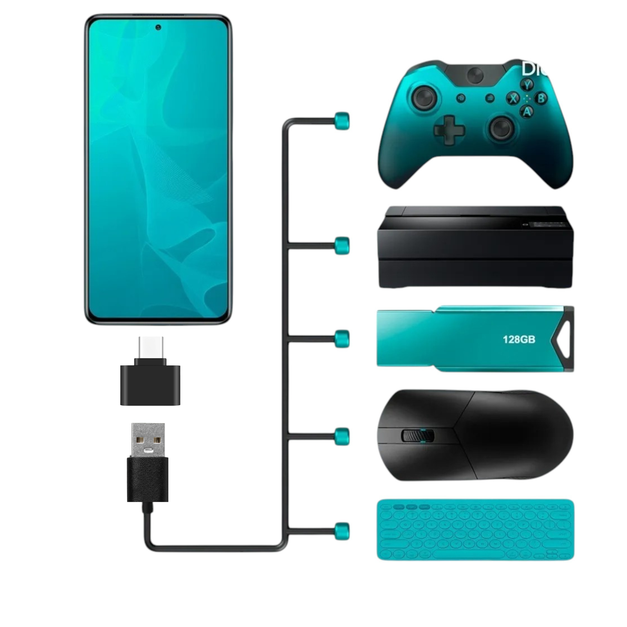 Adaptador OTG USB-C A USB Multiplataformas Smartphone y PC