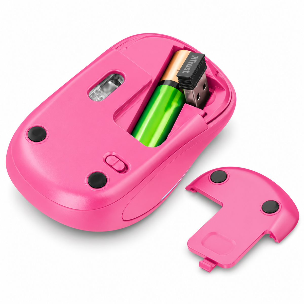 Mouse Inalambrico Rosado Retro Iluminado Rgb Trust Yvi 22336