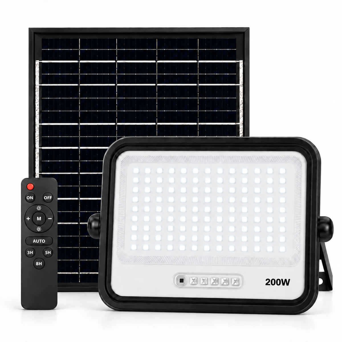 Proyector LED 200W con Panel Solar Independiente + Cable 5MT