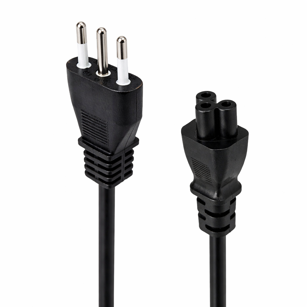 Cable de Poder Tipo Trébol 1.8 MT Reforzado 220V / 3 PIN