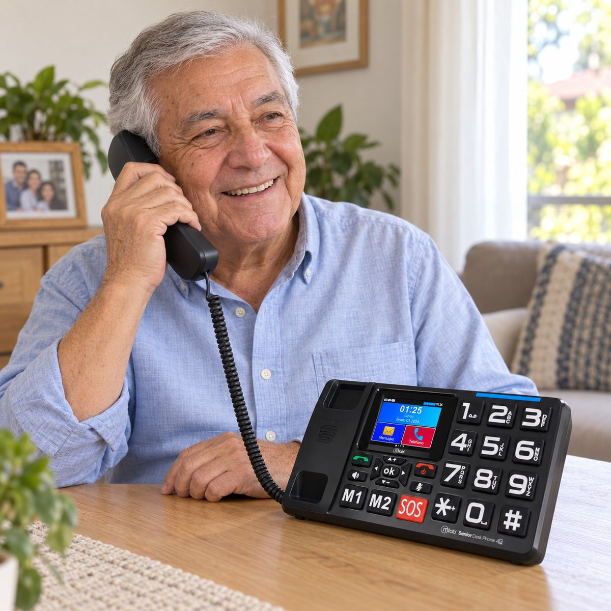 Teléfono Senior de Mesa 4G LTE con Pantalla y Botón S O S
