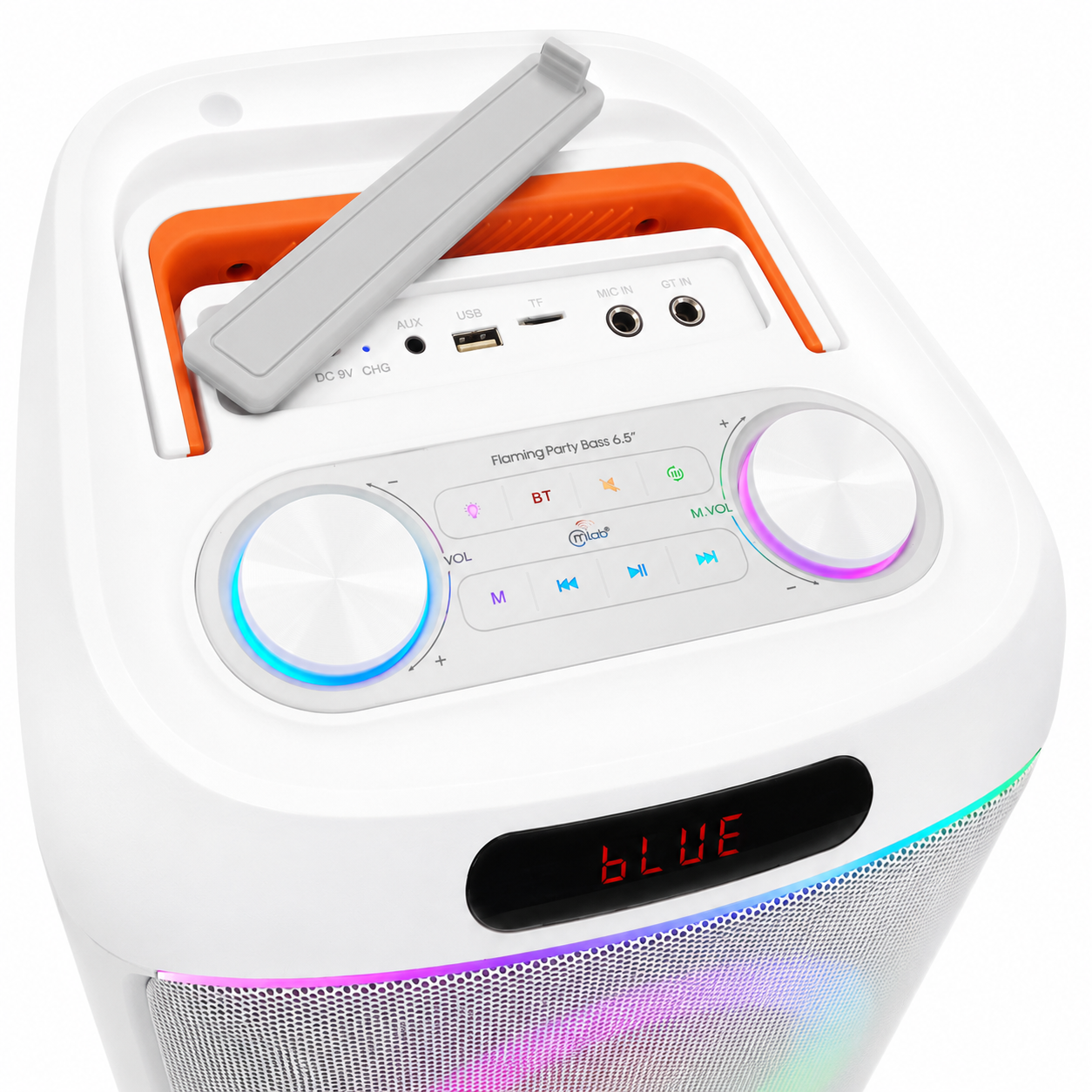 Parlante Karaoke 6" Flaming Party Bass White MicWireless 45W