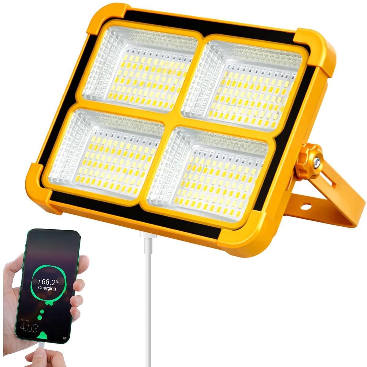 Foco Solar Portátil 100W + Cargador de Smartphone USB 175096