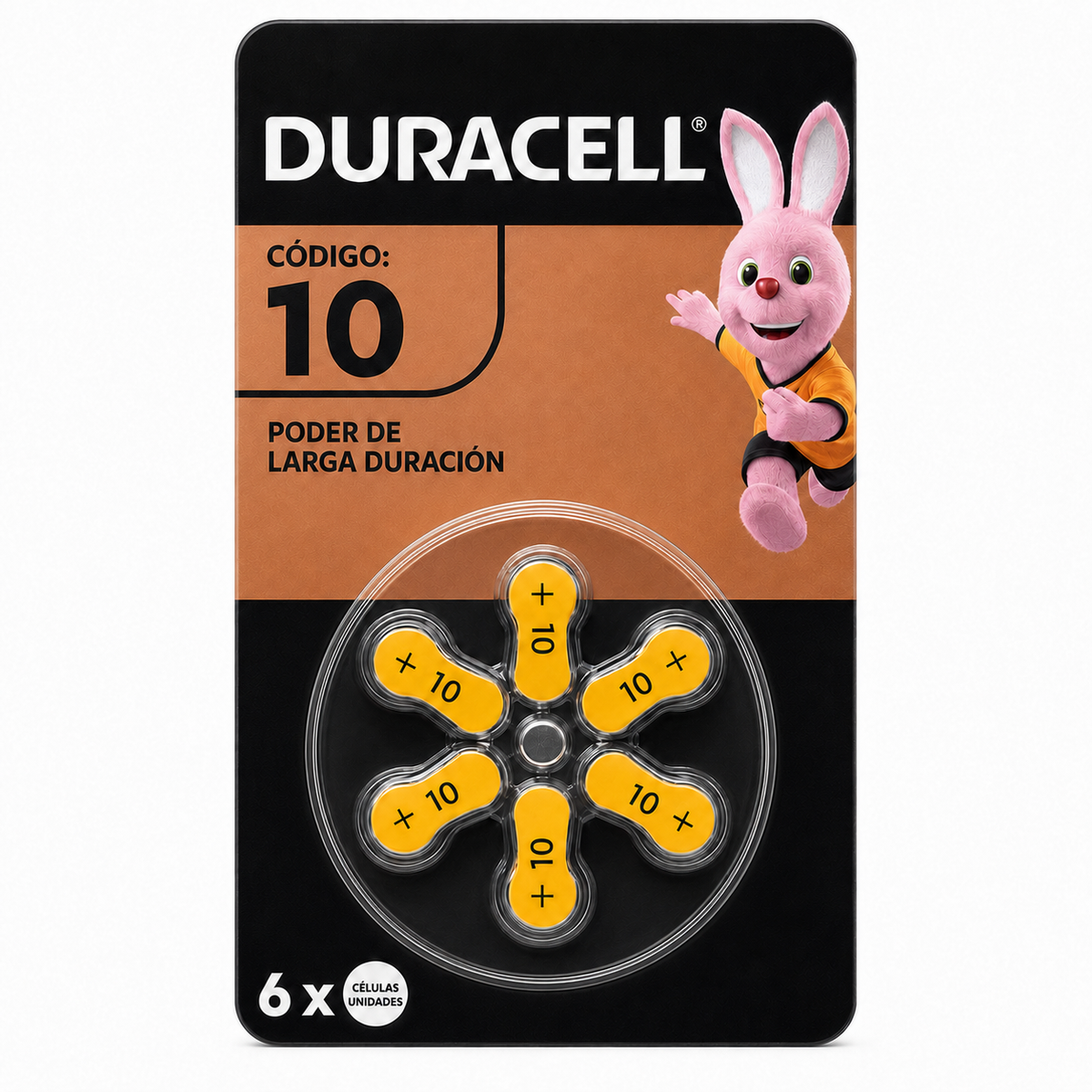 Pila Duracell 10 Auditiva Pack de 6U - 1.45V Larga duración