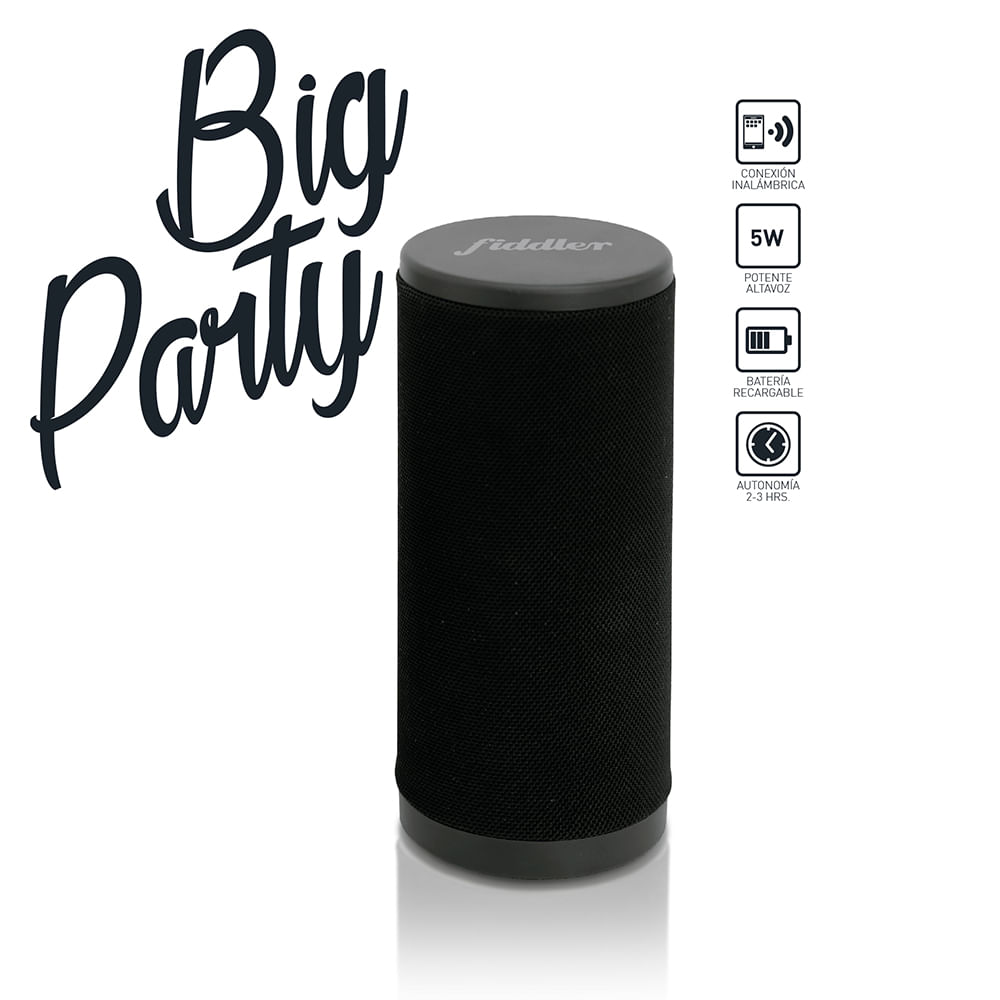 Parlante inalámbrico Portátil Big Party Bluetooth 5W Black