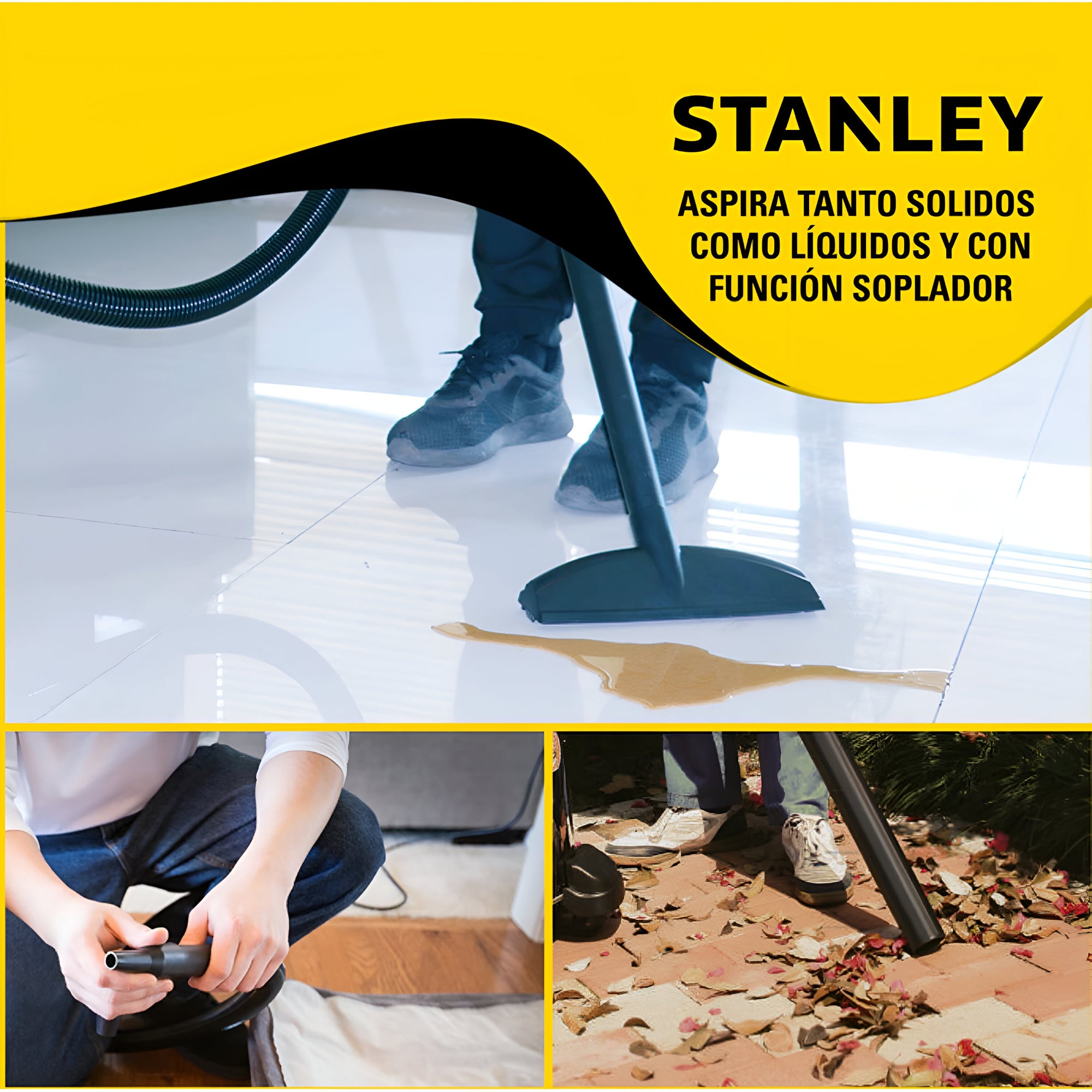 Aspiradora y Sopladora Stanley Inox 15LT 960W Seco y Humedo