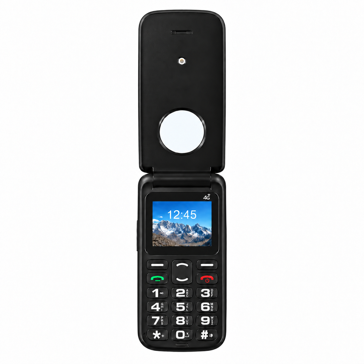 Celular Adulto Mayor 4G Tipo Almeja Liberado Botón SOS Negro