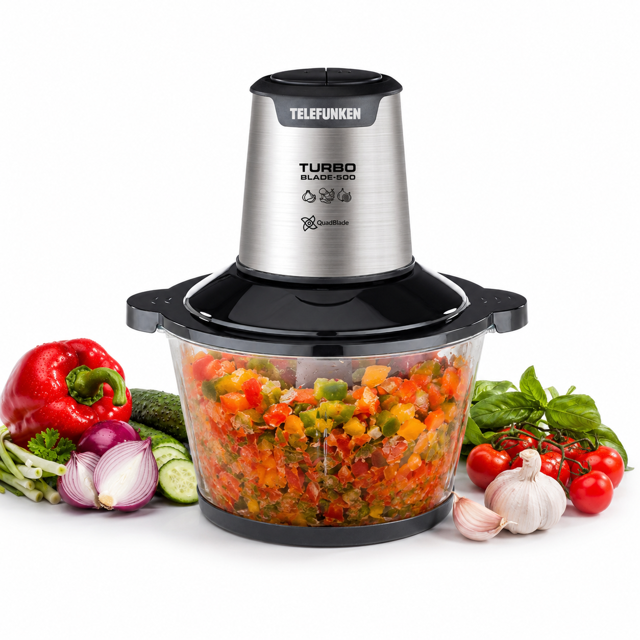 Picadora de Alimentos Turbo Blade 600W Bowl Vidrio 1.5 LT
