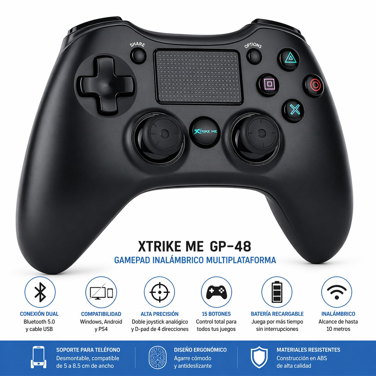 Gamepad Wireless Bluetooth XTRIKE-ME Multiplataformas GP-48
