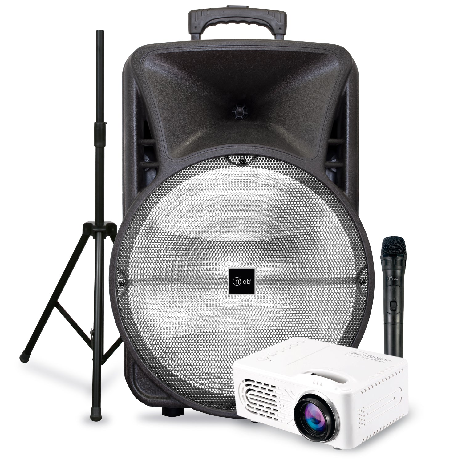 Pack Parlante Portatil 15" Havy Bass + Tripode + Proyector