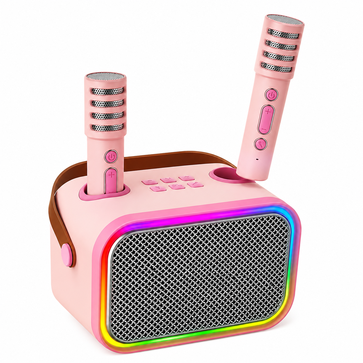 Karaoke Infantil RGB con 2 Micrófonos Inalámbricos Pink My Lil Dual Voice