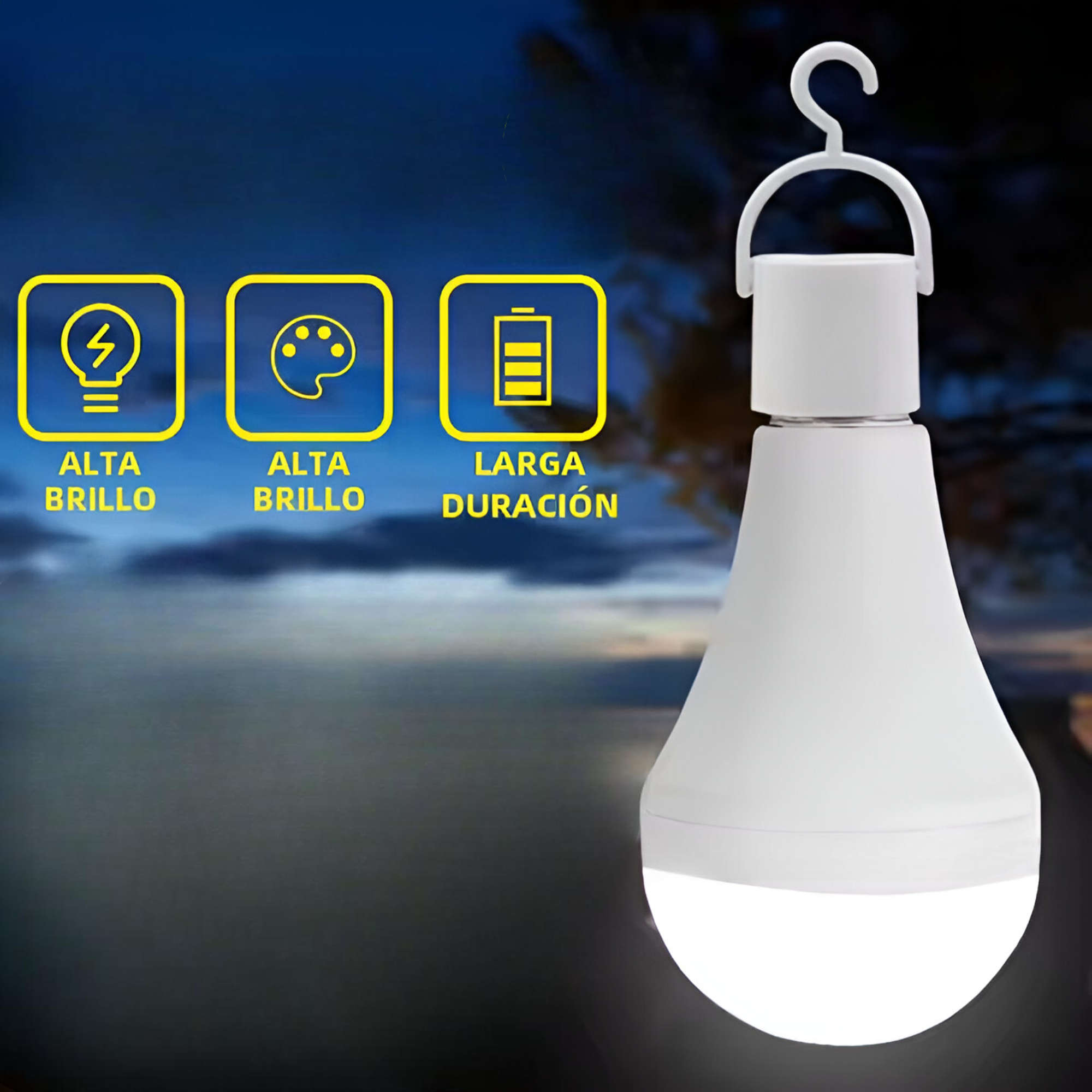 Ampolleta LED Recargable 11W con Chip LED Samsung Super Nova