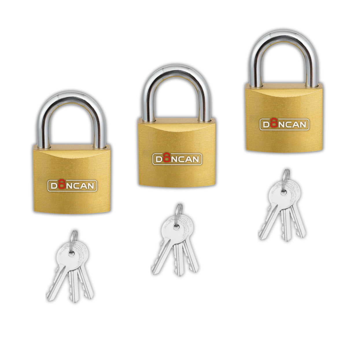 Pack de 3 Candados de 60mm Doncan de Acero Bronceado DCN-60