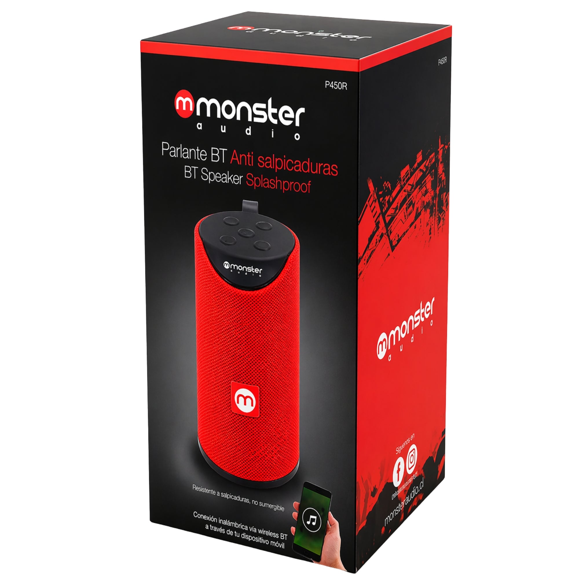 Parlante Portátil Bluetooth Waterproof Monster P450 Rojo