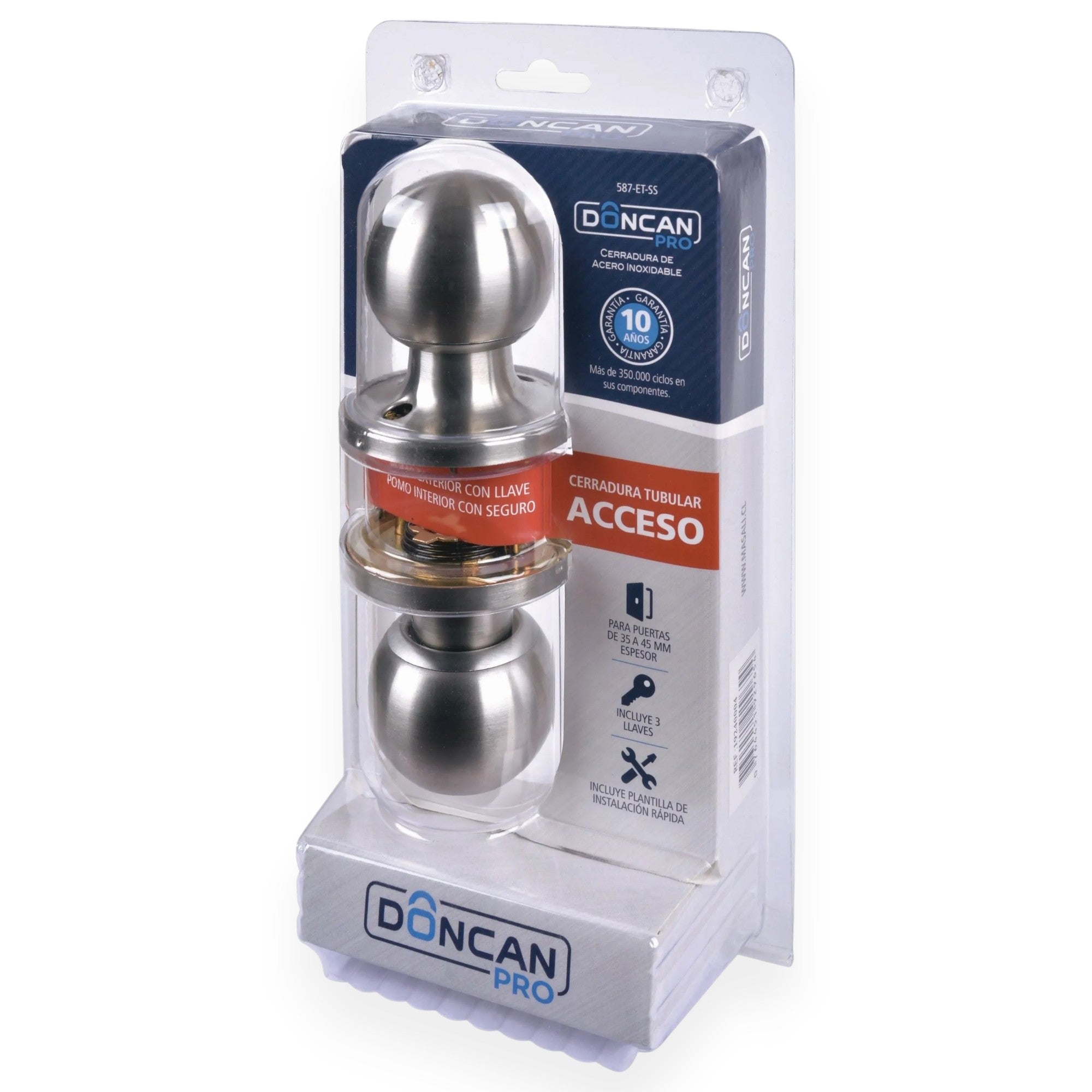 Pack de 2 Cerraduras de Acceso Doncan Pro Acero Inoxidable