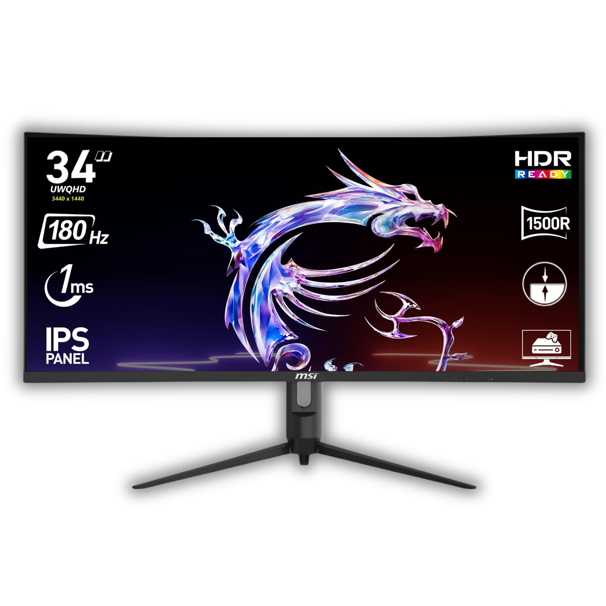 Monitor Gamer MSI 34" Curvo 180HZ Ultra Flat 1MS