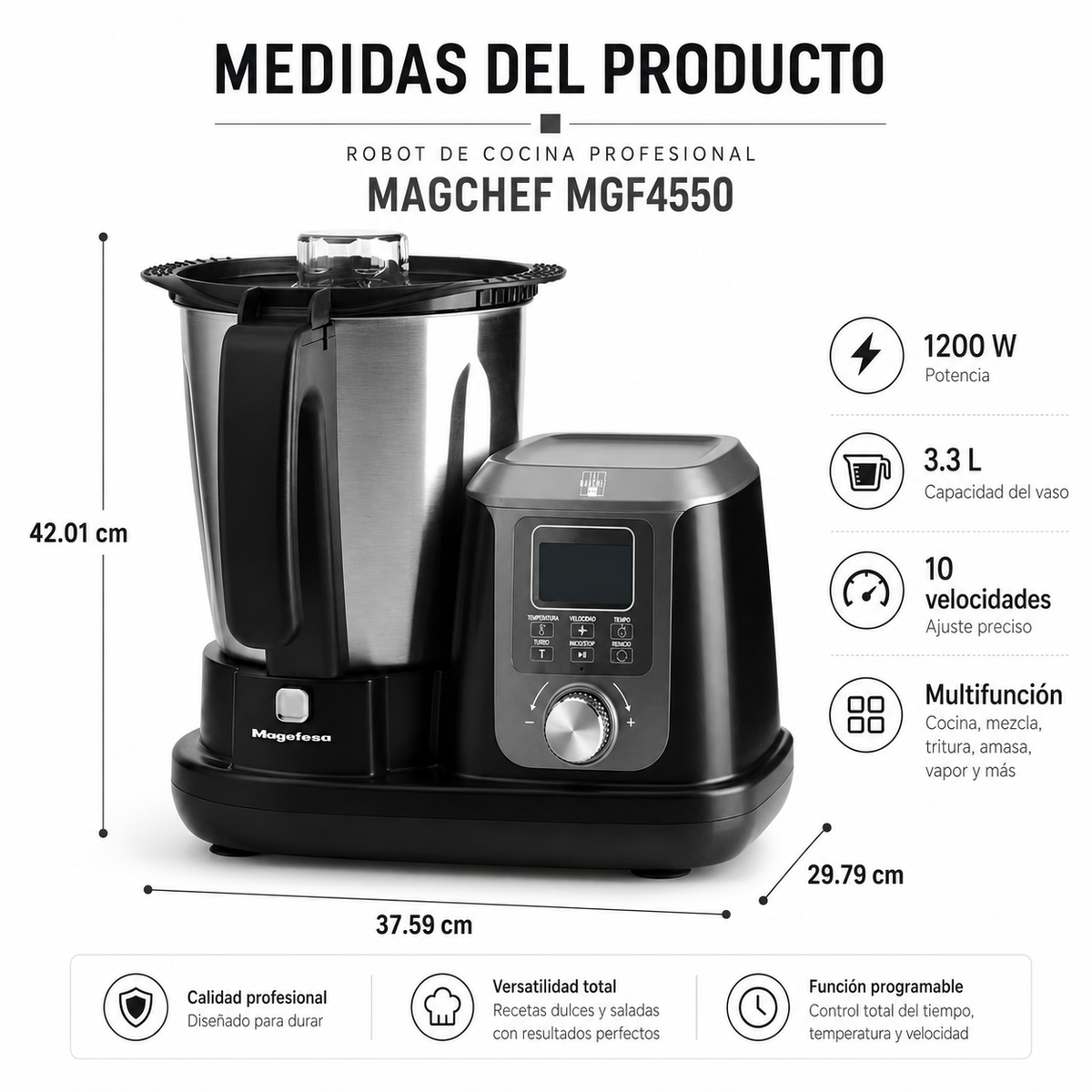 Robot de Cocina Profesional MAGCHEF Magefesa MGF4550 Premium