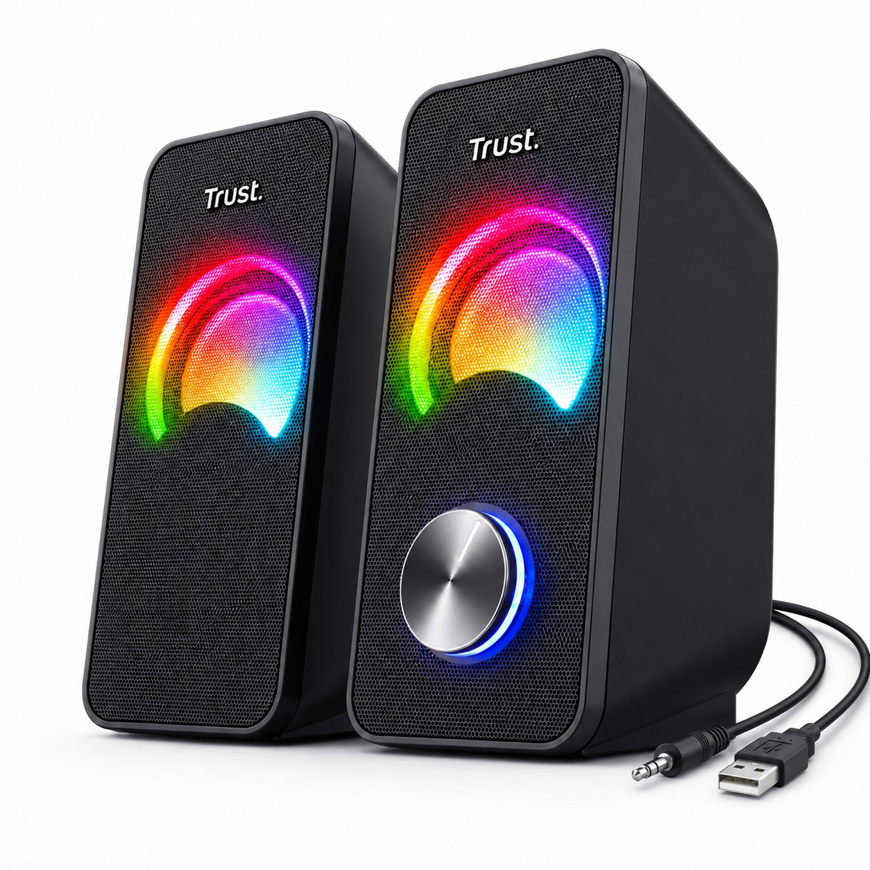 Parlantes USB con Luces RGB de 12W de Escritorio Trust Arys