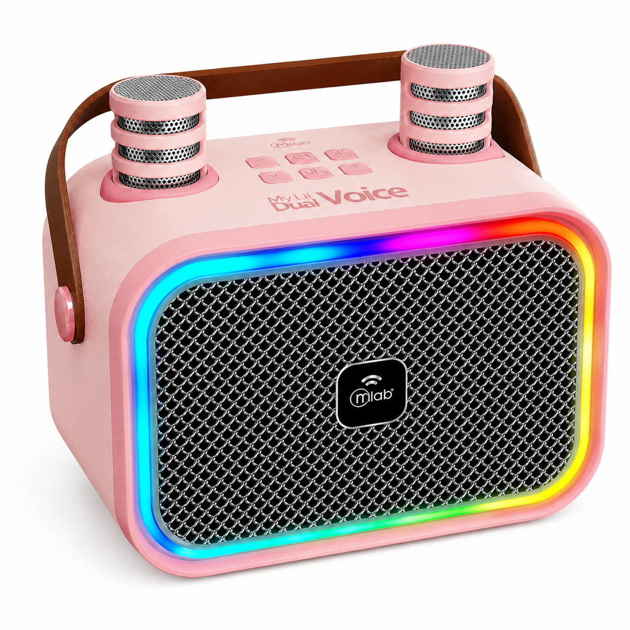 Karaoke Infantil RGB con 2 Micrófonos Inalámbricos Pink My Lil Dual Voice