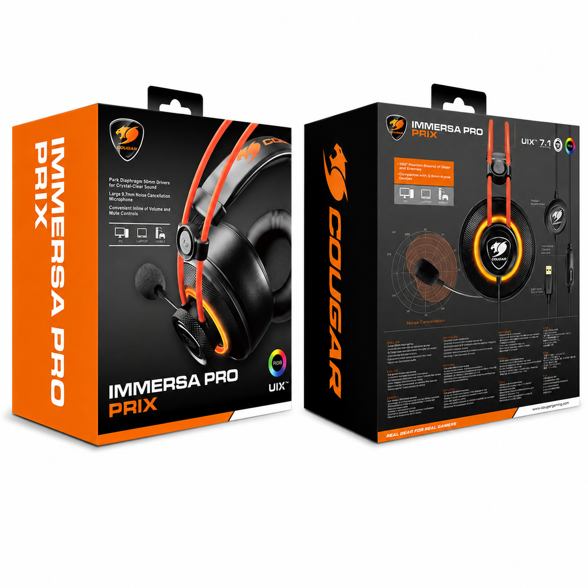 Audifono Cougar Immersa Pro Prix RGB USB 7.1 Multiplataforma