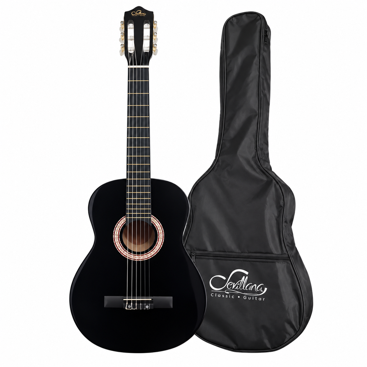 Guitarra Clásica Sevillana 30” para Niños Negro + Funda 8454