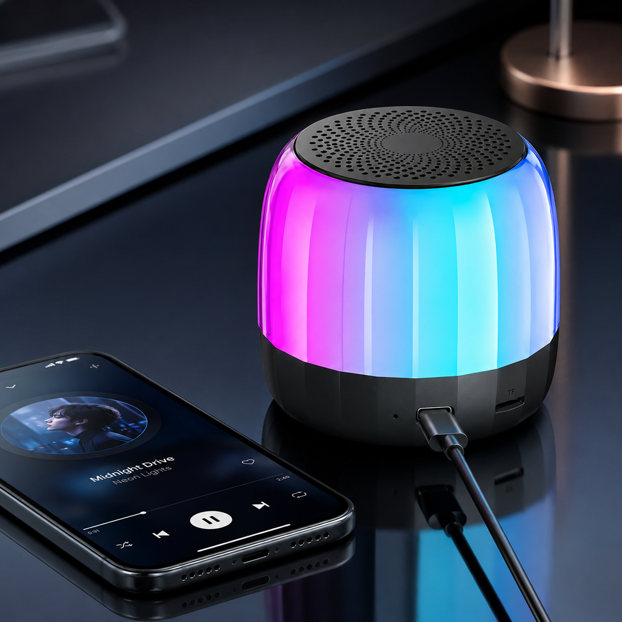Parlante Portátil Bluetooth Lenovo K3 PLUS FULL RGB USB-C