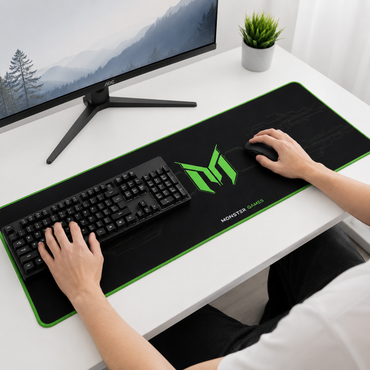 Pad Mouse Gamer XXL Antideslizante 750x28x3mm Monster PA348