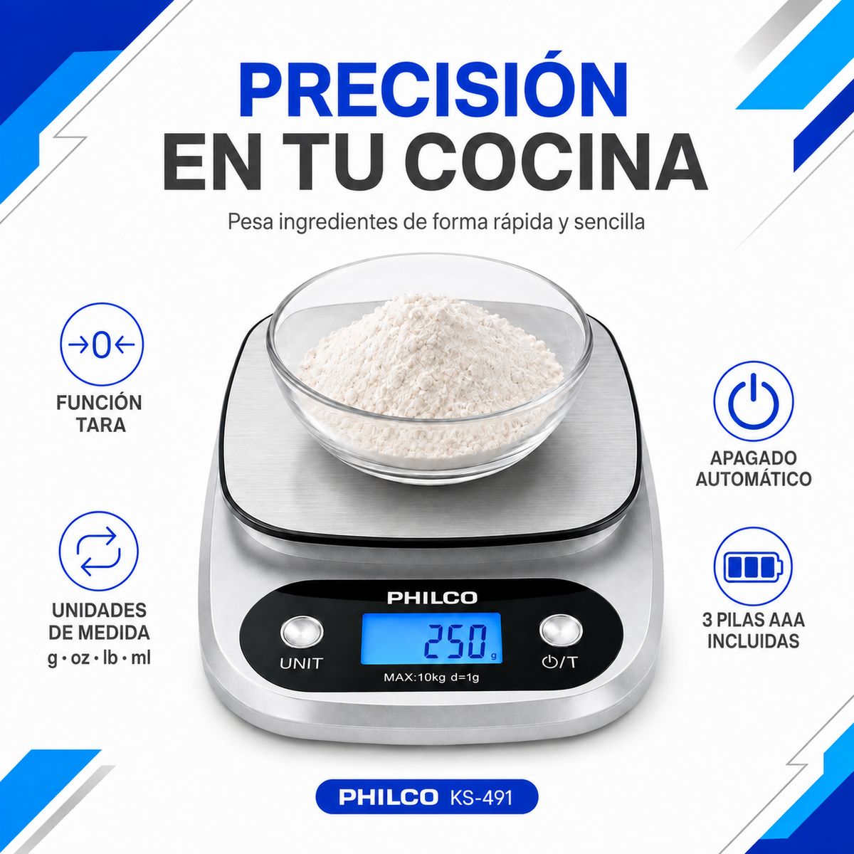 Pesa Balanza Digital Alta Precisión con Pantalla LED 10K Max