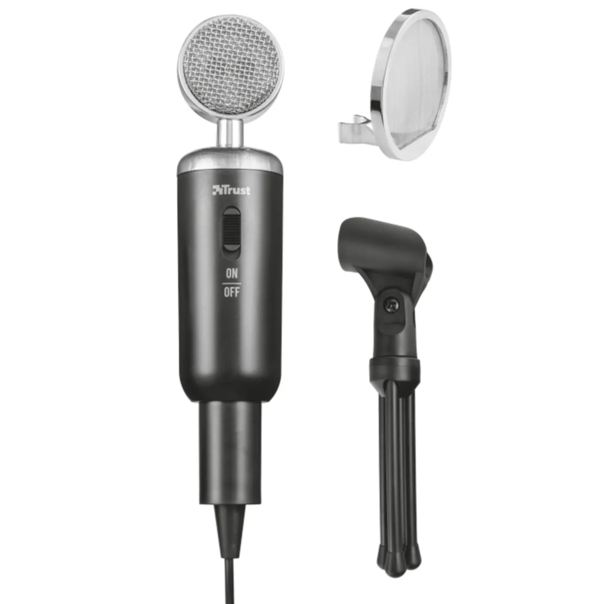 Microfono de Escritorio Trust Madell Jack 3.5mm con Filtro POP