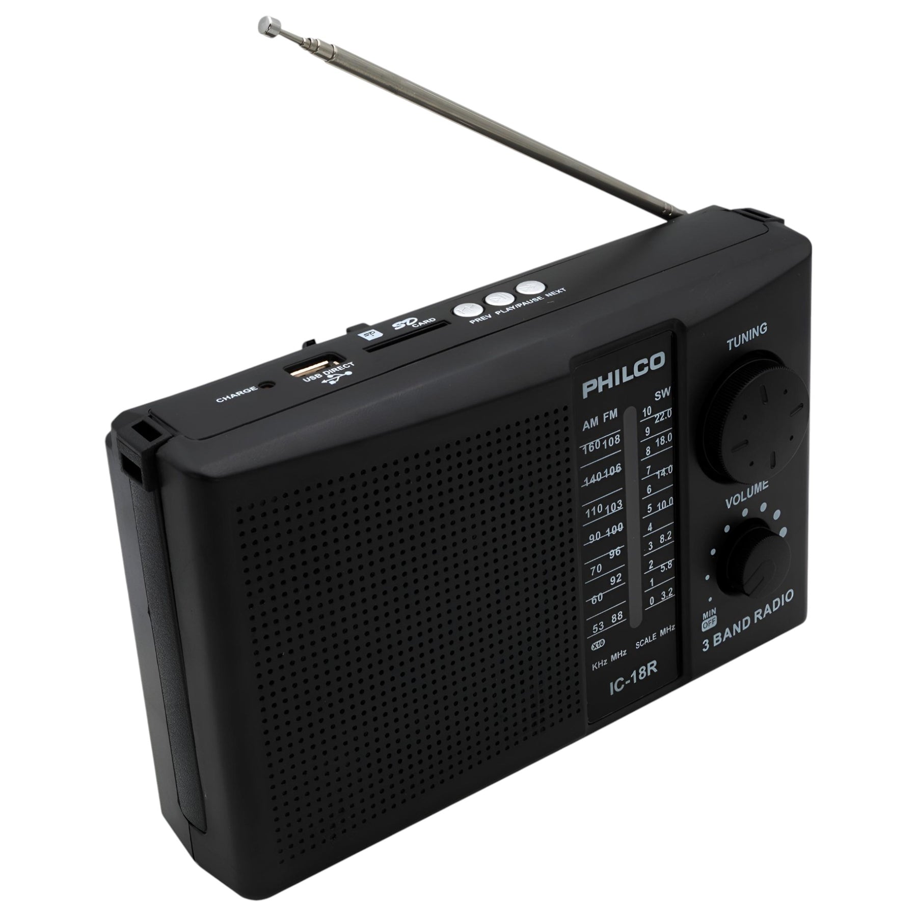 Radio AM / FM Multibandas Recargable a Pilas y Corriente 18R