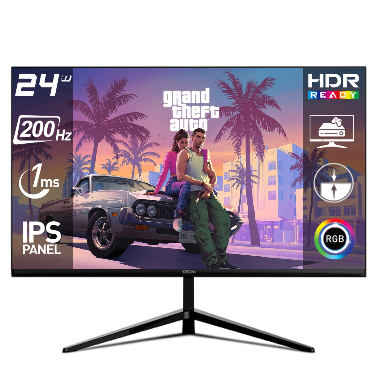 Monitor Gamer RGB 24” FULL HD 200HZ  Krom Kertz 1MS HDR