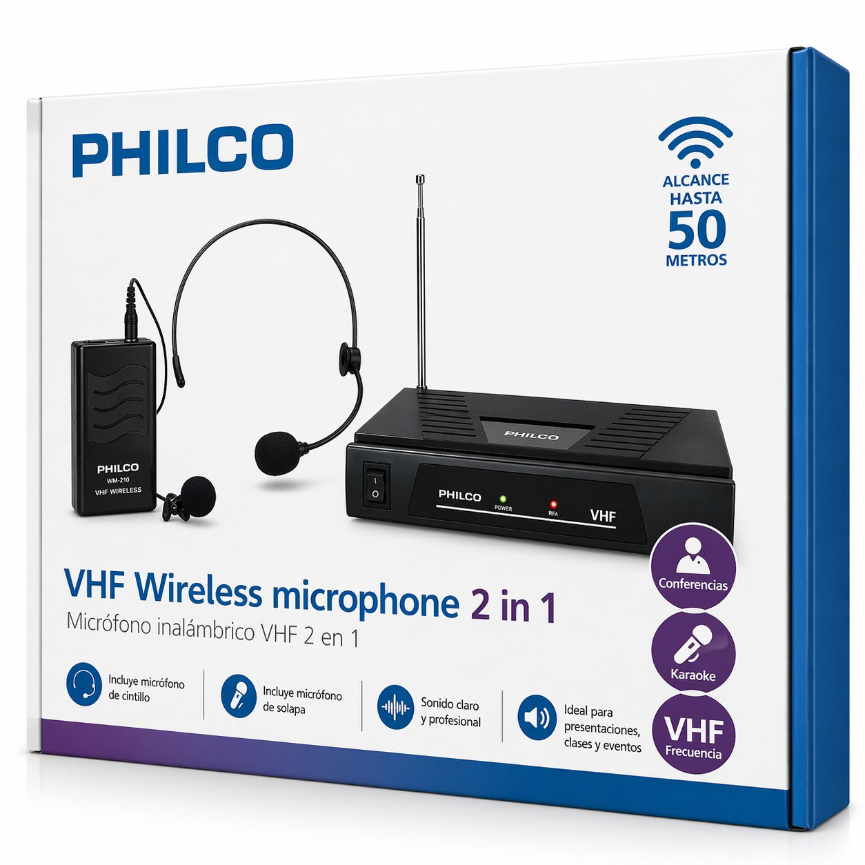 Kit Micrófonos Inalámbricos de Cintillo & Solapa Philco M210